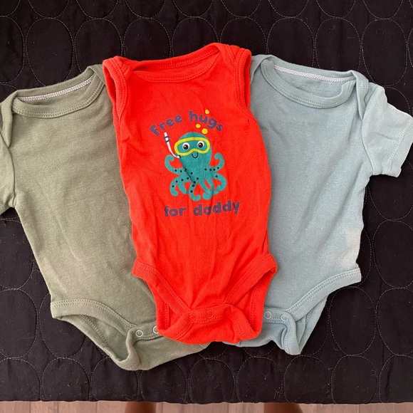 One piece set, orange green and blue newborn - Picture 1 of 4